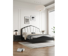 سرير جلد قوس الصدفة طراز فرنسي 1.8 متر
