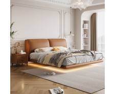 سرير فرنسي معلق بتصميم جلدي فخم